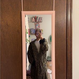 DKNY Leopard Print Teddy Jacket